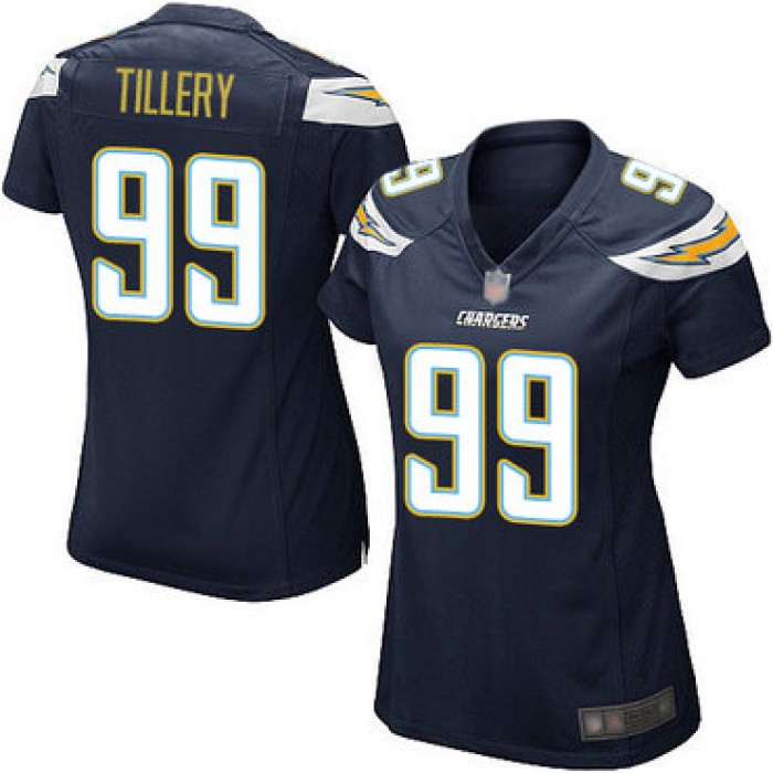 Chargers #99 Jerry Tillery Navy Blue Team Color Women's Stitched Football Elite Jersey