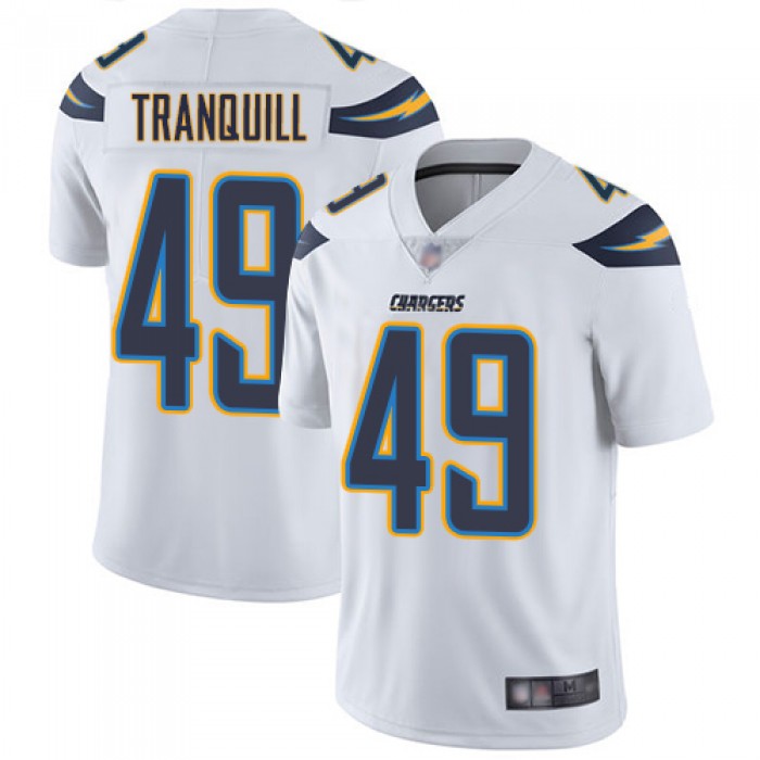 Chargers #49 Drue Tranquill White Men's Stitched Football Vapor Untouchable Limited Jersey