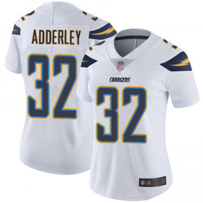 Chargers #32 Nasir Adderley White Women's Stitched Football Vapor Untouchable Limited Jersey