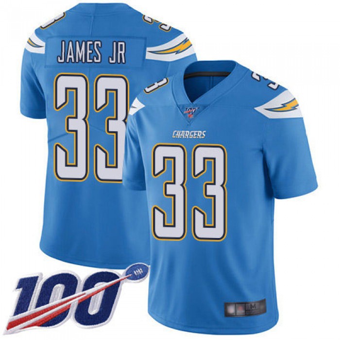 Chargers #33 Derwin James Jr Electric Blue Alternate Men's Stitched Football 100th Season Vapor Limited Jersey