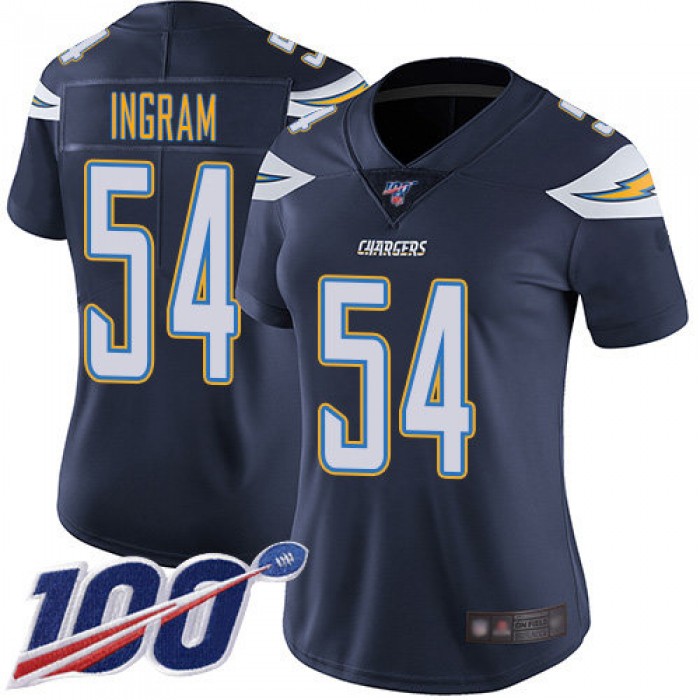Nike Chargers #54 Melvin Ingram Navy Blue Team Color Women's Stitched NFL 100th Season Vapor Limited Jersey