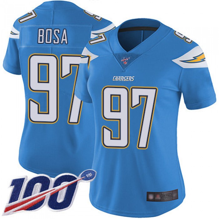 Nike Chargers #97 Joey Bosa Electric Blue Alternate Women's Stitched NFL 100th Season Vapor Limited Jersey