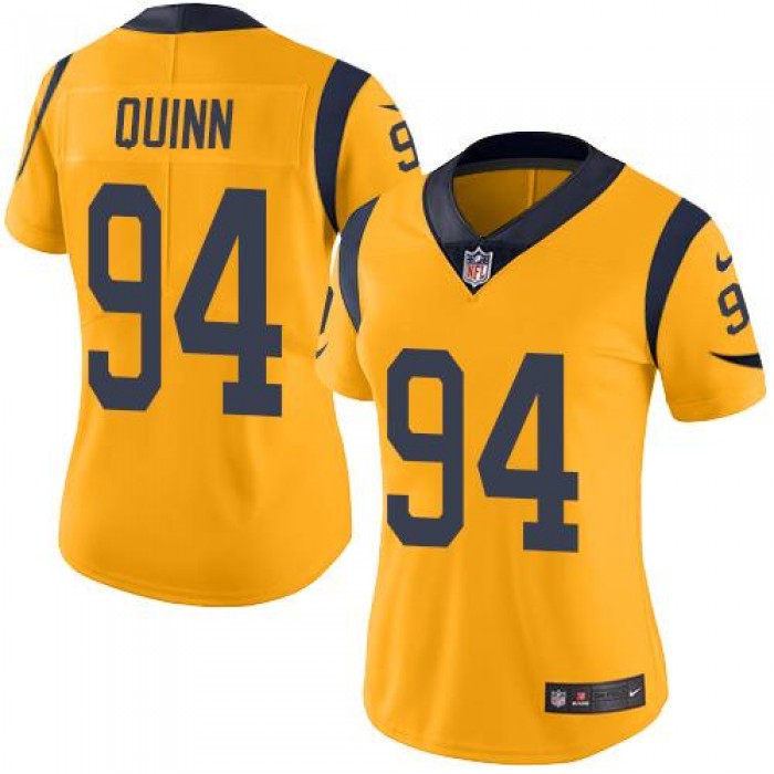 Nike Rams #94 Robert Quinn Gold Women's Stitched NFL Limited Rush Jersey