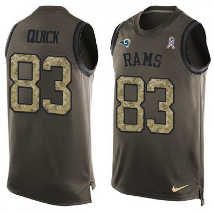 Men's Los Angeles Rams #83 Brian Quick Green Salute to Service Hot Pressing Player Name & Number Nike NFL Tank Top Jersey