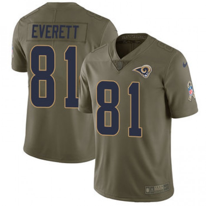 Nike Los Angeles Rams #81 Gerald Everett Olive Men's Stitched NFL Limited 2017 Salute to Service Jersey
