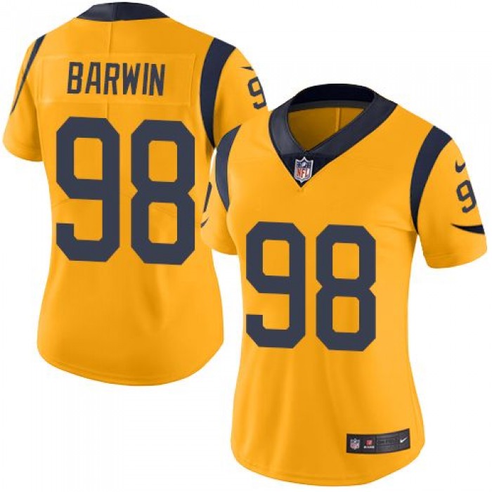 Women's Nike Rams #98 Connor Barwin Gold Stitched NFL Limited Rush Jersey
