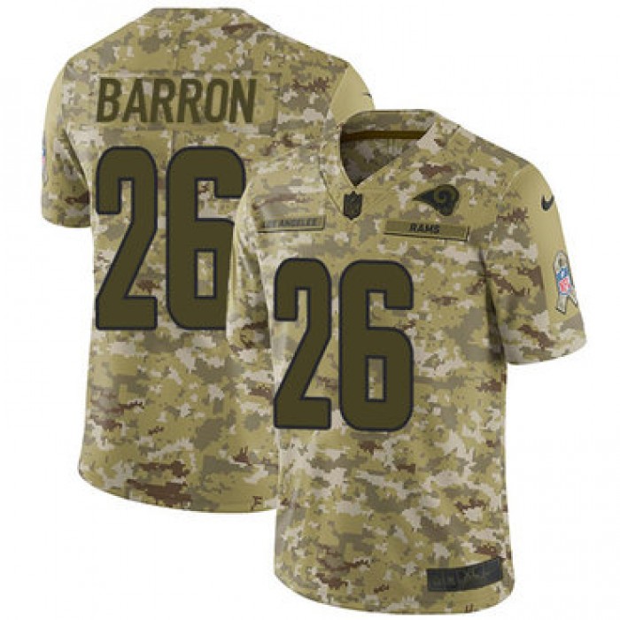 Nike Rams #26 Mark Barron Camo Men's Stitched NFL Limited 2018 Salute To Service Jersey