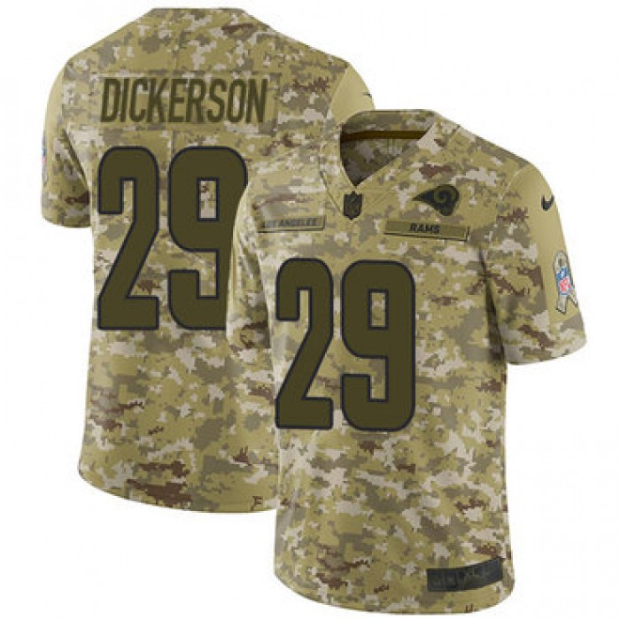 Nike Rams #29 Eric Dickerson Camo Men's Stitched NFL Limited 2018 Salute To Service Jersey