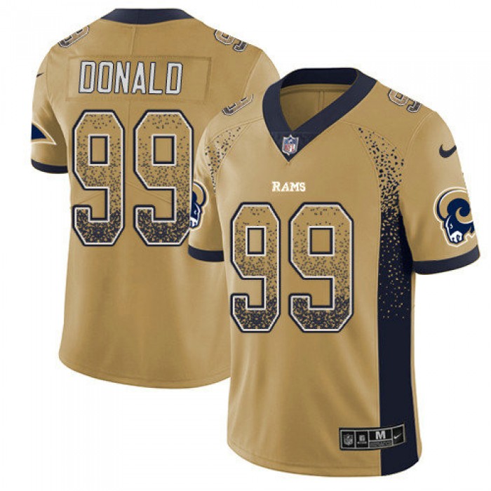 Nike Rams 99 Aaron Donald Gold Men's Stitched NFL Limited Rush Drift Fashion Jersey
