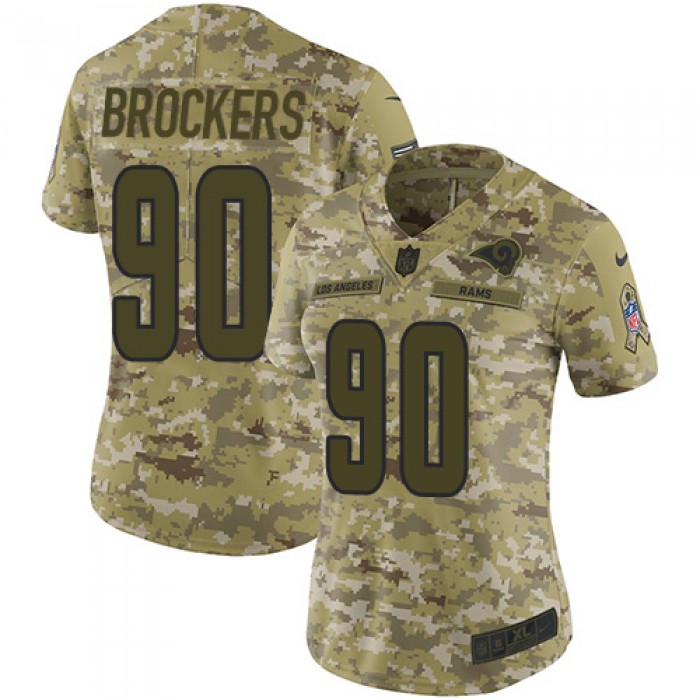 Nike Rams #90 Michael Brockers Camo Women's Stitched NFL Limited 2018 Salute to Service Jersey