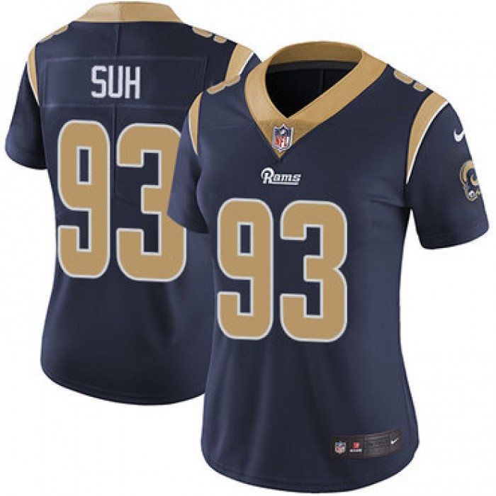 Nike Rams #93 Ndamukong Suh Navy Blue Team Color Women's Stitched NFL Vapor Untouchable Limited Jersey
