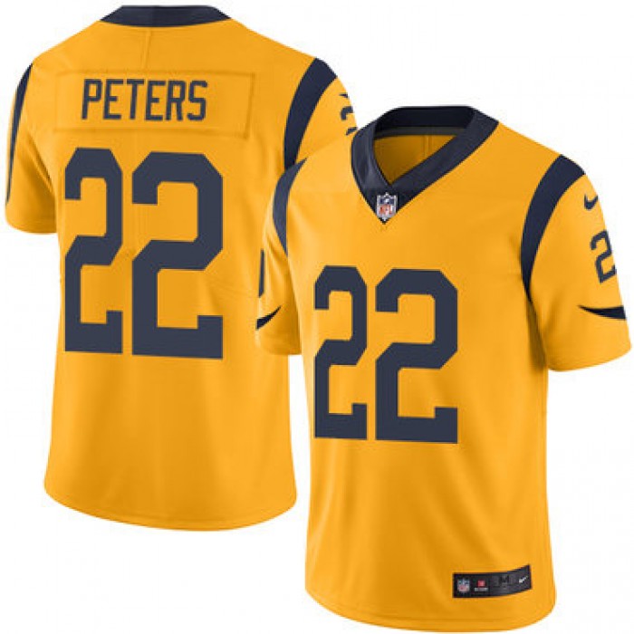Nike Rams #22 Marcus Peters Gold Youth Stitched NFL Limited Rush Jersey