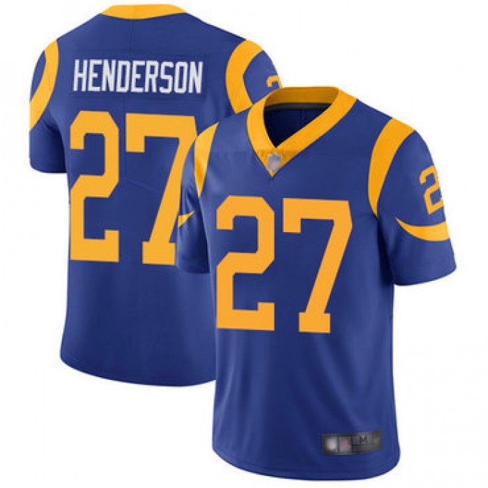 Rams #27 Darrell Henderson Royal Blue Alternate Men's Stitched Football Vapor Untouchable Limited Jersey
