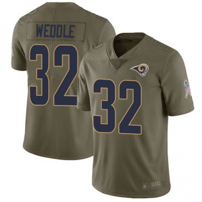Rams #32 Eric Weddle Olive Men's Stitched Football Limited 2017 Salute To Service Jersey