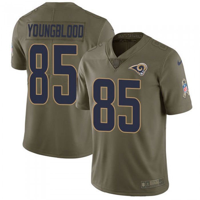 Men's Nike Rams 85 Jack Youngblood Olive Salute To Service Limited Jersey
