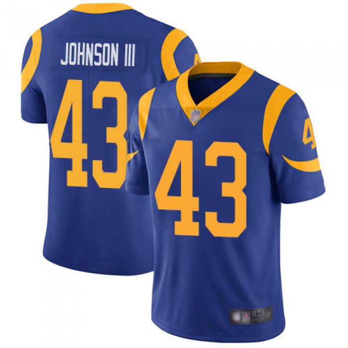 Rams #43 John Johnson III Royal Blue Alternate Men's Stitched Football Vapor Untouchable Limited Jersey