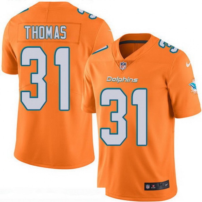 Men's Miami Dolphins #31 Michael Thomas Orange 2016 Color Rush Stitched NFL Nike Limited Jersey