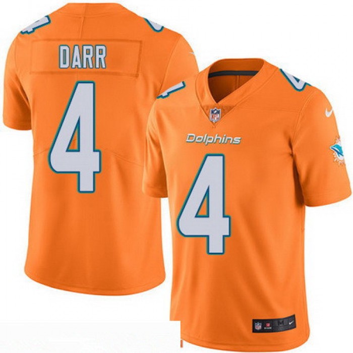 Men's Miami Dolphins #4 Matt Darr Orange 2016 Color Rush Stitched NFL Nike Limited Jersey