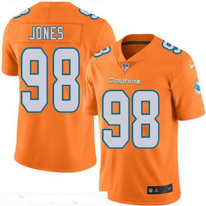 Men's Miami Dolphins #98 Jason Jones Orange 2016 Color Rush Stitched NFL Nike Limited Jersey