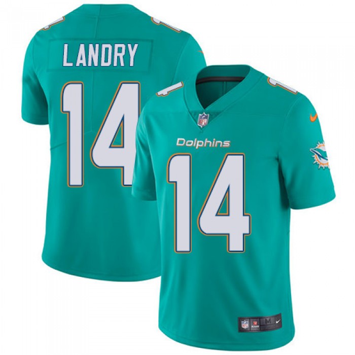 Nike Miami Dolphins #14 Jarvis Landry Aqua Green Team Color Men's Stitched NFL Vapor Untouchable Limited Jersey