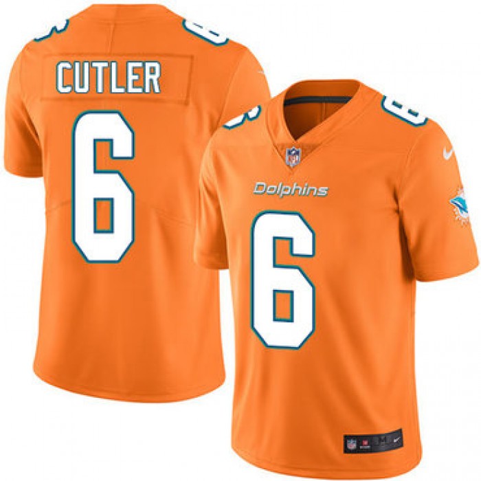 Nike Miami Dolphins #6 Jay Cutler Orange Men's Stitched NFL Limited Rush Jersey
