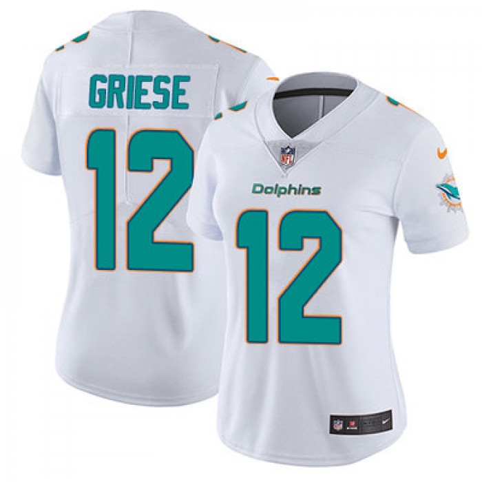 Women's Nike Dolphins #12 Bob Griese White Stitched NFL Vapor Untouchable Limited Jersey