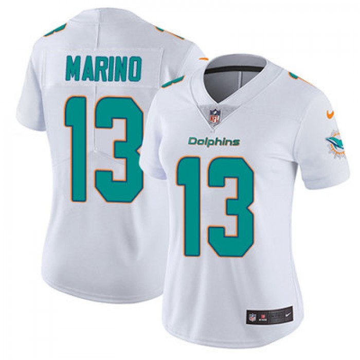 Women's Nike Dolphins #13 Dan Marino White Stitched NFL Vapor Untouchable Limited Jersey
