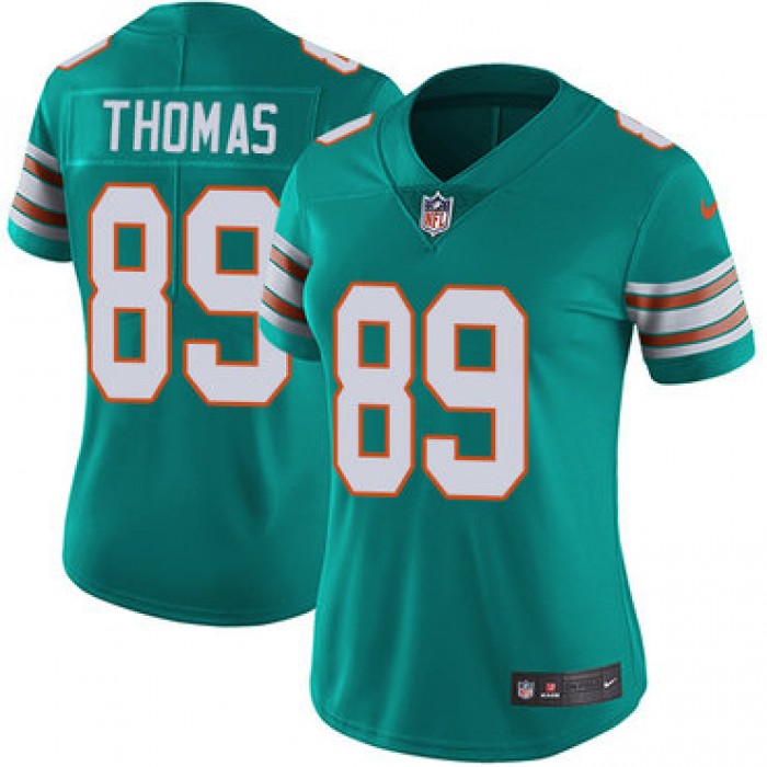 Women's Nike Dolphins #89 Julius Thomas Aqua Green Alternate Stitched NFL Vapor Untouchable Limited Jersey