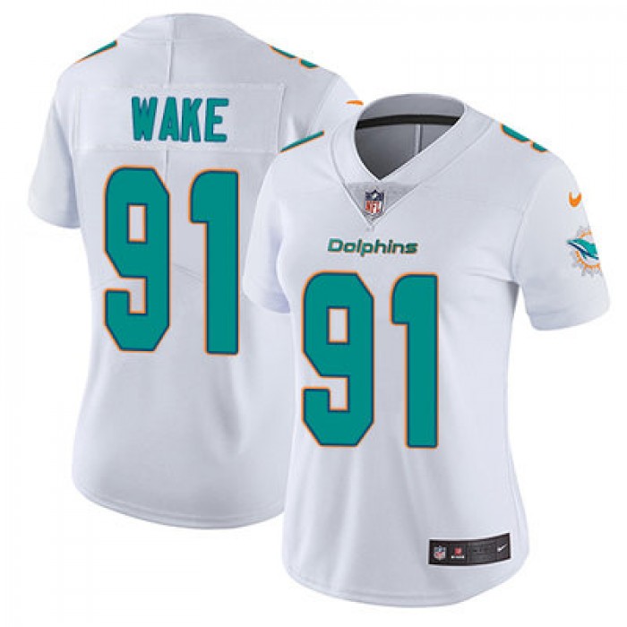 Women's Nike Dolphins #91 Cameron Wake White Stitched NFL Vapor Untouchable Limited Jersey