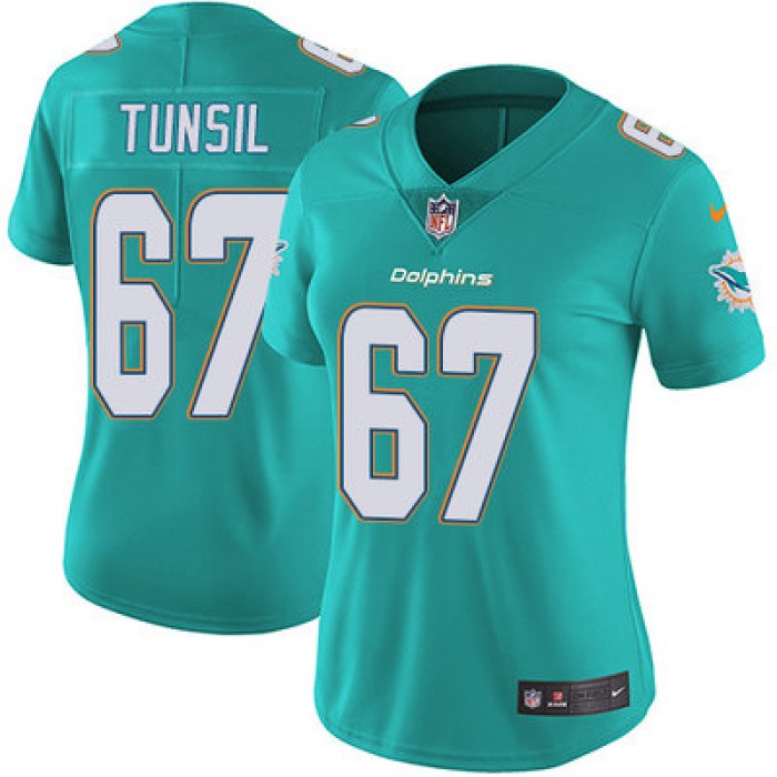 Women's Nike Dolphins #67 Laremy Tunsil Aqua Green Team Color Stitched NFL Vapor Untouchable Limited Jersey