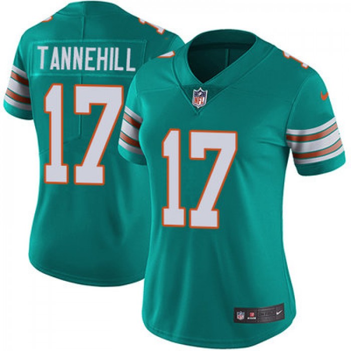Women's Nike Dolphins #17 Ryan Tannehill Aqua Green Alternate Stitched NFL Vapor Untouchable Limited Jersey