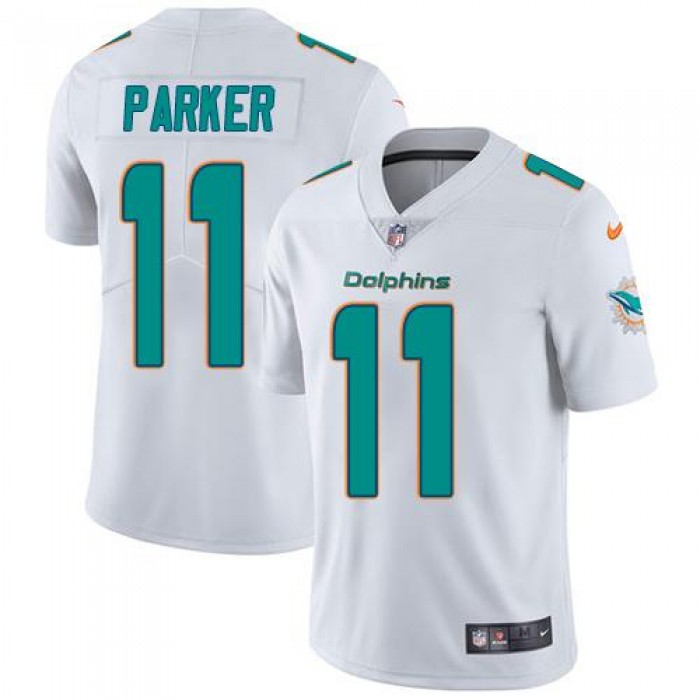 Youth Nike Dolphins #11 DeVante Parker White Stitched NFL Vapor Untouchable Limited Jersey