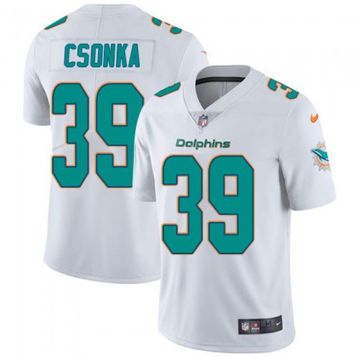 Youth Nike Dolphins #39 Larry Csonka White Stitched NFL Vapor Untouchable Limited Jersey