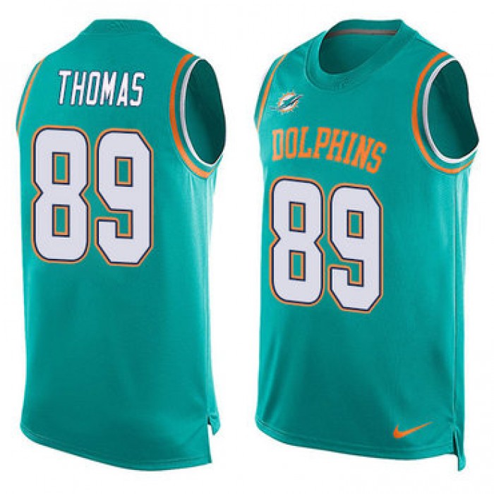 Nike Miami Dolphins #89 Julius Thomas Aqua Green Team Color Men's Stitched NFL Limited Tank Top Jersey