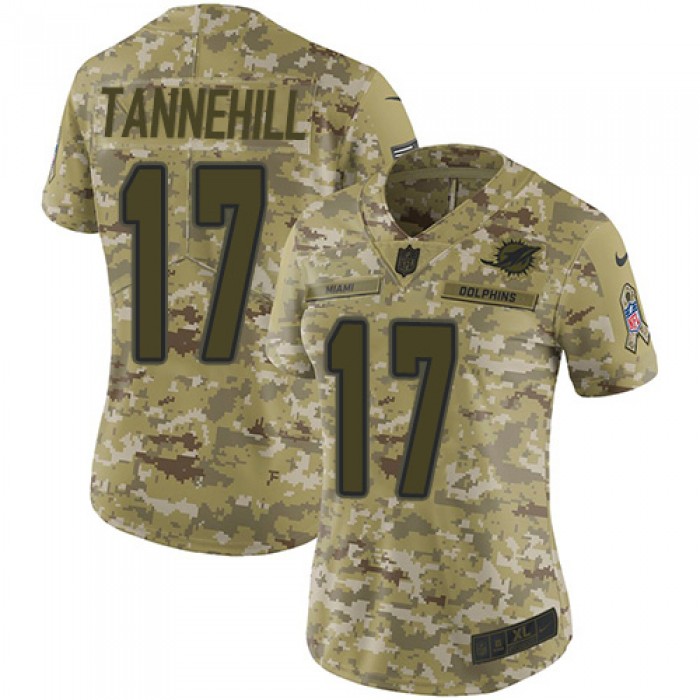 Nike Dolphins #17 Ryan Tannehill Camo Women's Stitched NFL Limited 2018 Salute to Service Jersey