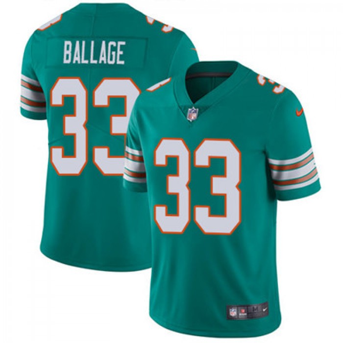 Nike Miami Dolphins #33 Kalen Ballage Aqua Green Alternate Men's Stitched NFL Vapor Untouchable Limited Jersey