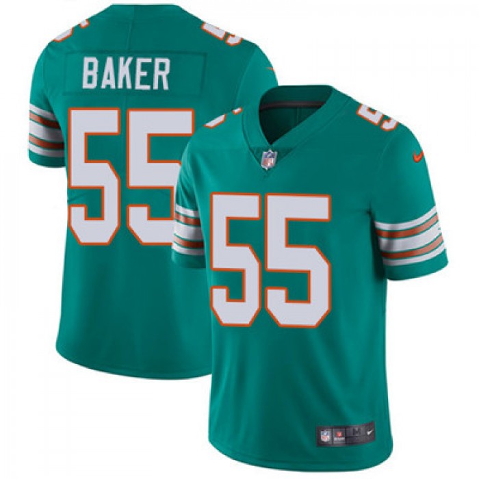 Nike Miami Dolphins #55 Jerome Baker Aqua Green Alternate Men's Stitched NFL Vapor Untouchable Limited Jersey