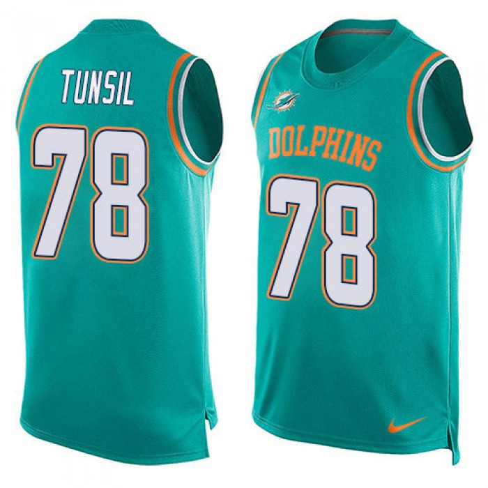 Nike Dolphins #78 Laremy Tunsil Aqua Green Team Color Men's Stitched NFL Limited Tank Top Jersey