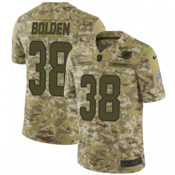 Men's Miami Dolphins #38 Brandon Bolden Nike Limited 2018 Salute to Service Camo Jersey