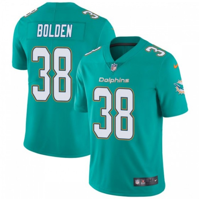 Youth Miami Dolphins #38 Brandon Bolden Nike Limited Team Color Vapor Untouchable Aqua Jersey