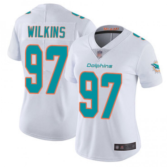 Dolphins #97 Christian Wilkins White Women's Stitched Football Vapor Untouchable Limited Jersey