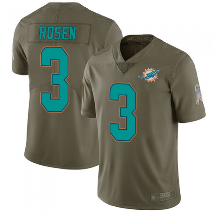 Dolphins #3 Josh Rosen Olive Youth Stitched Football Limited 2017 Salute to Service Jersey