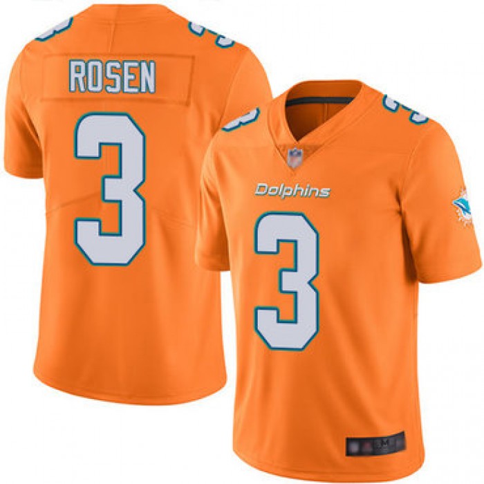 Dolphins #3 Josh Rosen Orange Youth Stitched Football Limited Rush Jersey