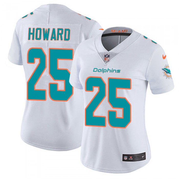 Dolphins #25 Xavien Howard White Women's Stitched Football Vapor Untouchable Limited Jersey