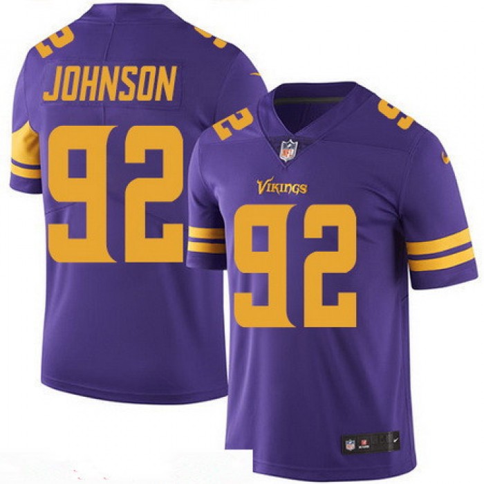 Men's Minnesota Vikings #92 Tom Johnson Purple 2016 Color Rush Stitched NFL Nike Limited Jersey