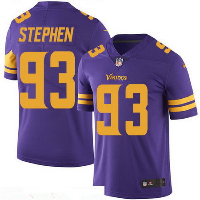 Men's Minnesota Vikings #93 Shamar Stephen Purple 2016 Color Rush Stitched NFL Nike Limited Jersey