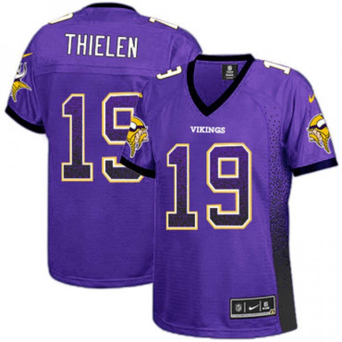 Women's Nike Minnesota Vikings #19 Adam Thielen Purple Team Color Stitched NFL Elite Drift Fashion Jersey