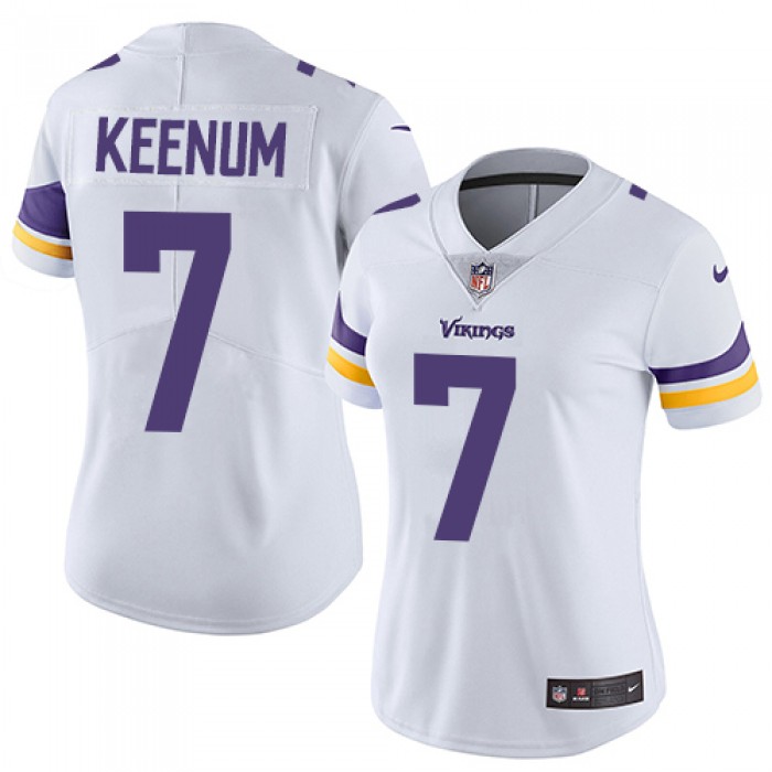 Women's Nike Minnesota Vikings #7 Case Keenum White Vapor Untouchable Limited Player NFL Jersey