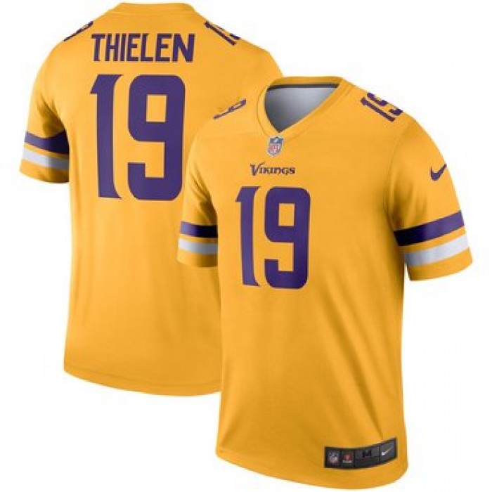 Nike Minnesota Vikings 19 Adam Thielen Gold Inverted Legend Jersey
