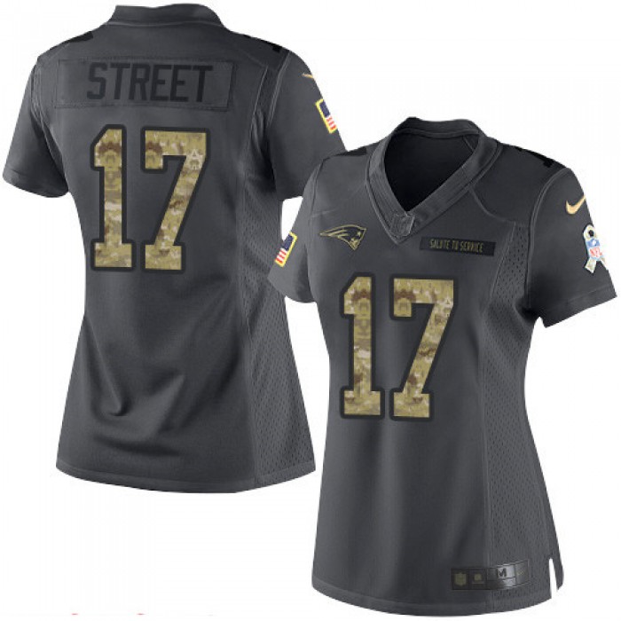 Women's New England Patriots #17 Devin Street Black Anthracite 2016 Salute To Service Stitched NFL Nike Limited Jersey